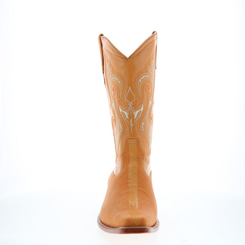 Los Altos Rowstone Square Toe Stingray Mens Brown Wide Cowboy Western Boots