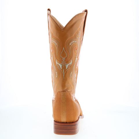 Los Altos Rowstone Square Toe Stingray Mens Brown Wide Cowboy Western Boots