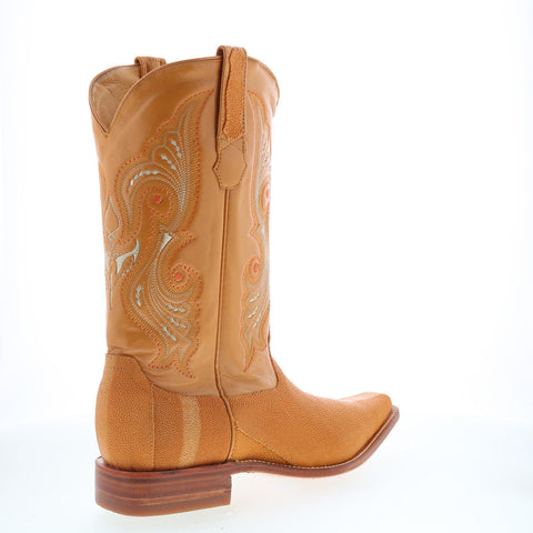 Los Altos Rowstone Square Toe Stingray Mens Brown Wide Cowboy Western Boots