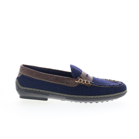 T.B. Phelps Wool Penny 717-50 Mens Blue Slip On Loafers Penny Shoes