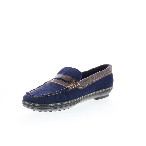 T.B. Phelps Wool Penny 717-50 Mens Blue Slip On Loafers Penny Shoes