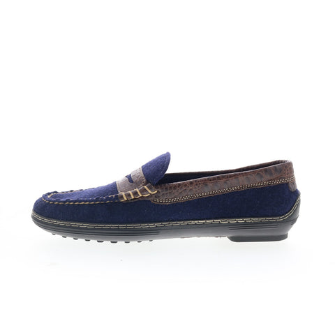 T.B. Phelps Wool Penny 717-50 Mens Blue Slip On Loafers Penny Shoes