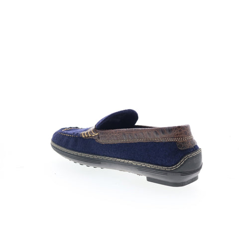 T.B. Phelps Wool Penny 717-50 Mens Blue Slip On Loafers Penny Shoes