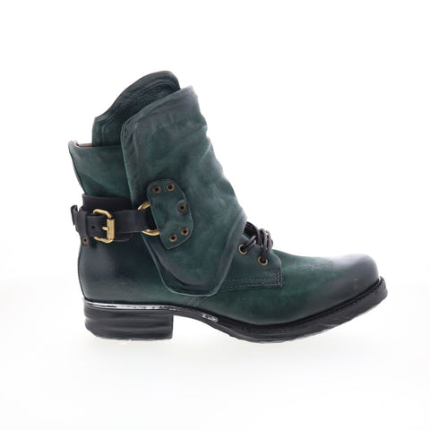 A.S. 98 Simon 717204-1201-0001 Womens Green Leather Ankle & Booties Boots