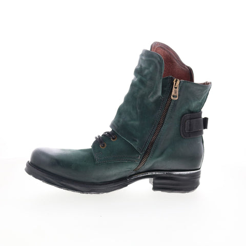 A.S. 98 Simon 717204-1201-0001 Womens Green Leather Ankle & Booties Boots