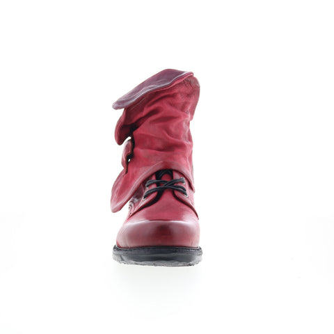 A.S. 98 Simon 717204-401-0011 Womens Red Leather Lace Up Casual Dress Boots