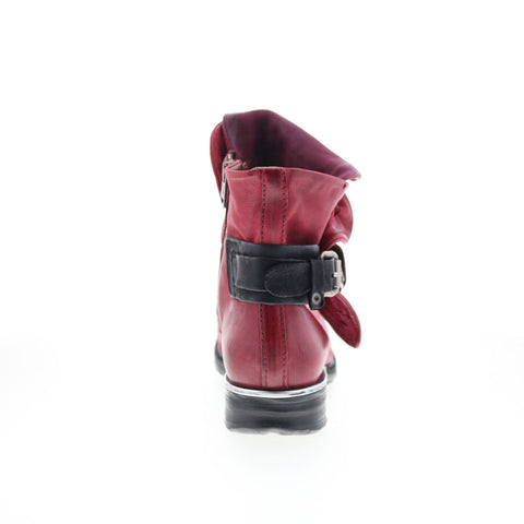 A.S. 98 Simon 717204-401-0011 Womens Red Leather Lace Up Casual Dress Boots