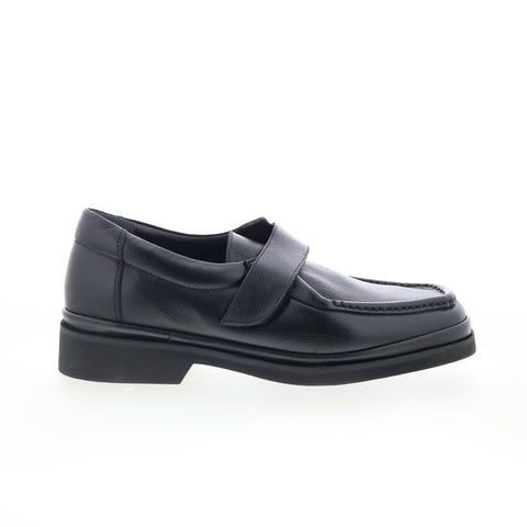 Hitchcock 7193 Mens Black Extra Extra Wide 5E Leather Loafers Casual Shoes
