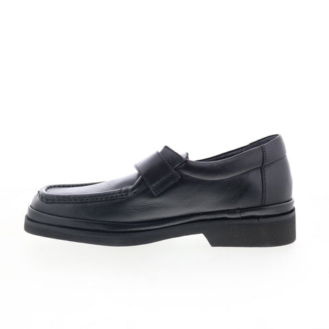 Hitchcock 7193 Mens Black Extra Extra Wide 5E Leather Loafers Casual Shoes