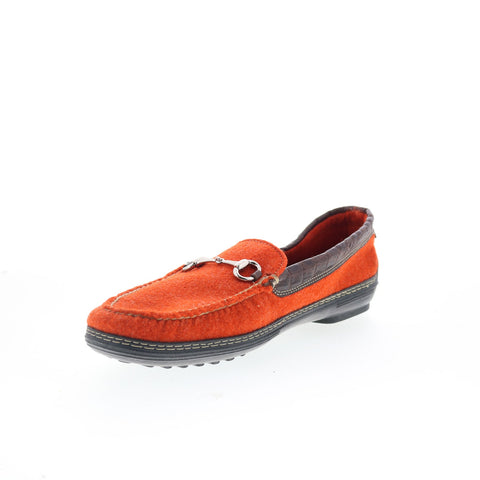 T.B. Phelps Wool Horse Bit 720-57 Mens Orange Loafers Moccasin Shoes