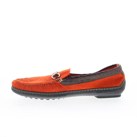 T.B. Phelps Wool Horse Bit 720-57 Mens Orange Loafers Moccasin Shoes