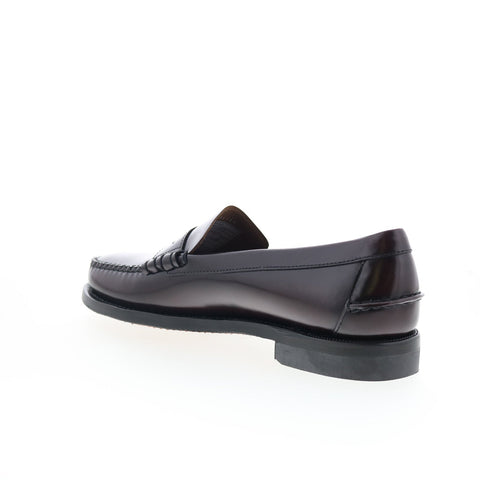 Sebago Classic Dan Tag Mens Burgundy Leather Loafers & Slip Ons Penny Shoes