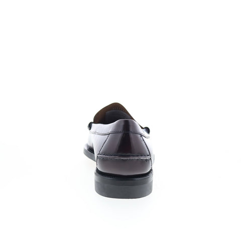 Sebago Classic Dan Tag Mens Burgundy Leather Loafers & Slip Ons Penny Shoes