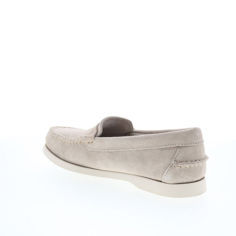 Sebago Dan Boat Roughout Womens Gray Suede Loafers & Slip Ons Penny Shoes