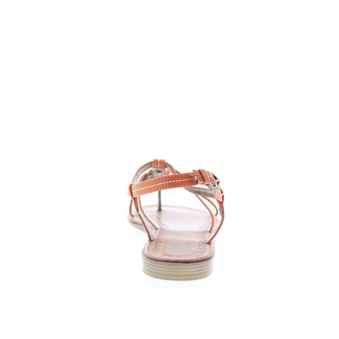 Report Gemma 7231 Womens Orange Leather Hook & Loop Slingback Sandals Shoes