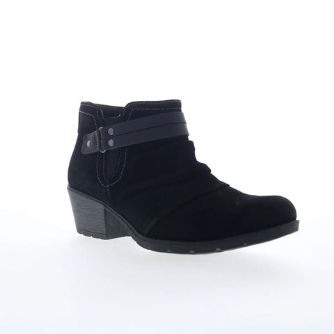 Earth Origins Johanna 2 7253766W Womens Black Suede Ankle & Booties Boots