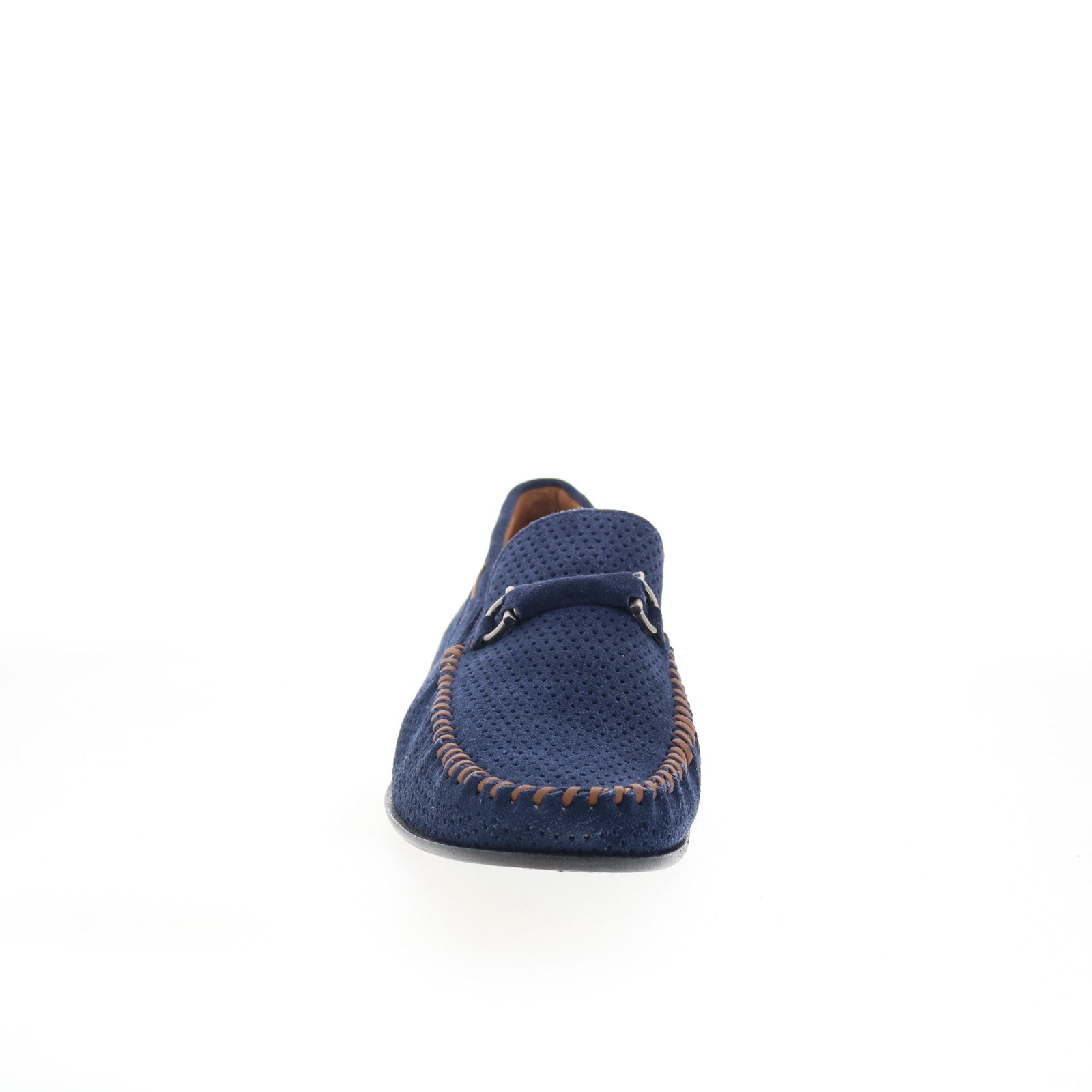 Mezlan Marcello Perforated Suede Bit Loafers Mens Blue  display picture 1