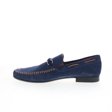 Mezlan Marcello Suede 7272 Mens Blue Suede Loafers & Slip Ons Casual Shoes