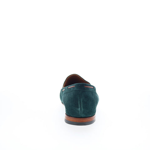 Mezlan Marcello Perforated Suede Bit Loafers Mens Green Loafers Casual Shoes