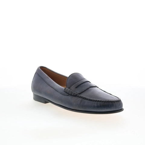 T.B. Phelps 7301-9-100 Mens Blue Leather Loafers & Slip Ons Penny Shoes