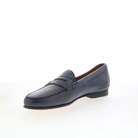 T.B. Phelps 7301-9-100 Mens Blue Leather Loafers & Slip Ons Penny Shoes
