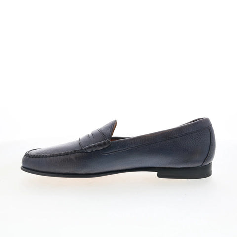 T.B. Phelps 7301-9-100 Mens Blue Leather Loafers & Slip Ons Penny Shoes