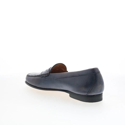 T.B. Phelps 7301-9-100 Mens Blue Leather Loafers & Slip Ons Penny Shoes