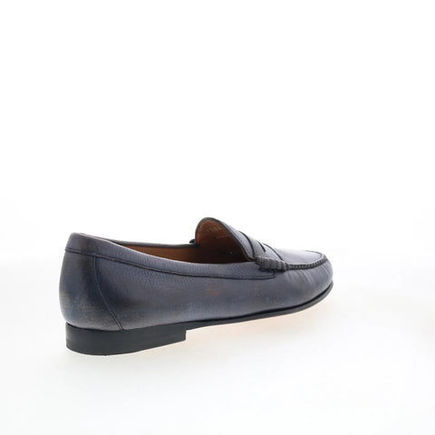 T.B. Phelps 7301-9-100 Mens Blue Leather Loafers & Slip Ons Penny Shoes