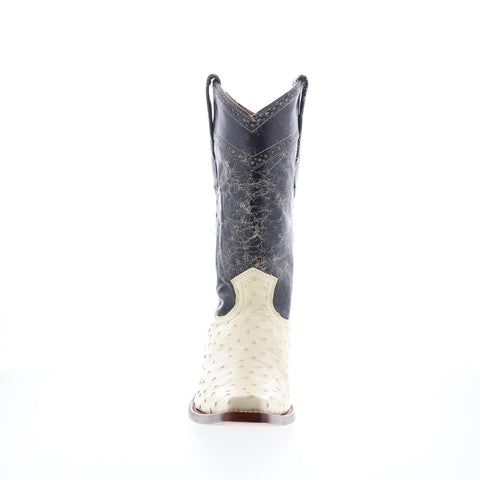 Los Altos Versace Ostrich 730304 Mens White Wide Cowboy Western Boots