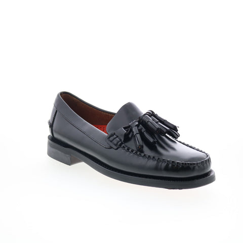 Sebago Will Triple Tassel Mens Black Leather Loafers & Slip Ons Casual Shoes
