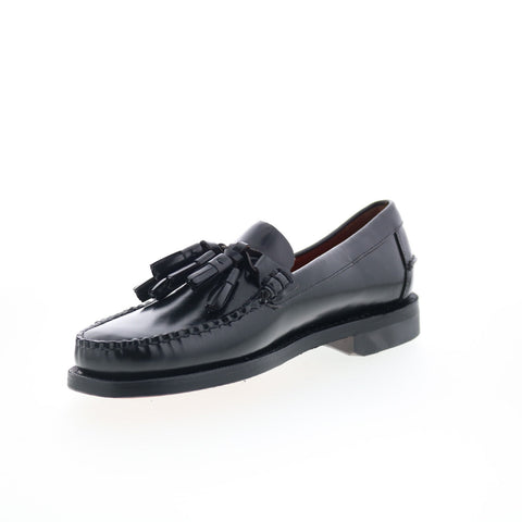 Sebago Will Triple Tassel Mens Black Leather Loafers & Slip Ons Casual Shoes