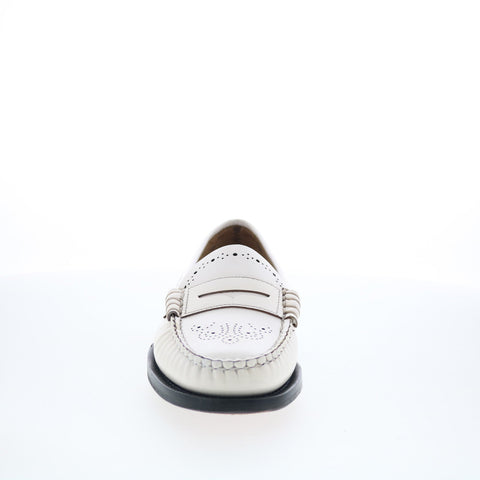 Sebago Dan Perf 73116CW-911 Womens White Loafers & Slip Ons Penny Shoes