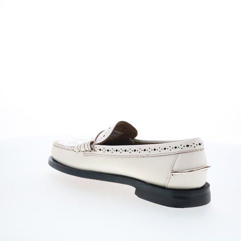 Sebago Dan Perf 73116CW-911 Womens White Loafers & Slip Ons Penny Shoes