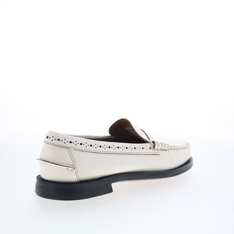 Sebago Dan Perf 73116CW-911 Womens White Loafers & Slip Ons Penny Shoes