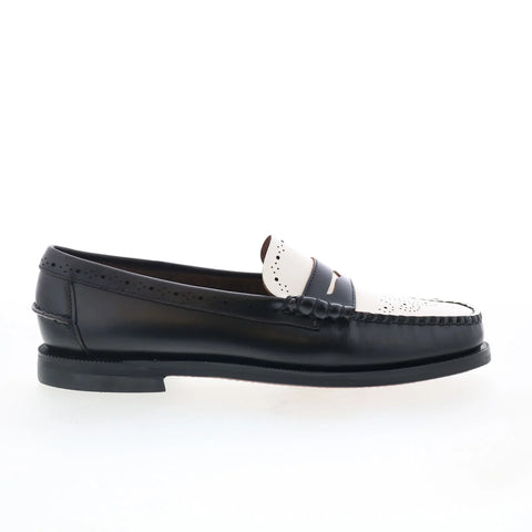 Sebago Dan Perf 73116CW-987 Womens Black Loafers & Slip Ons Penny Shoes
