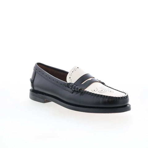 Sebago Dan Perf 73116CW-987 Womens Black Loafers & Slip Ons Penny Shoes