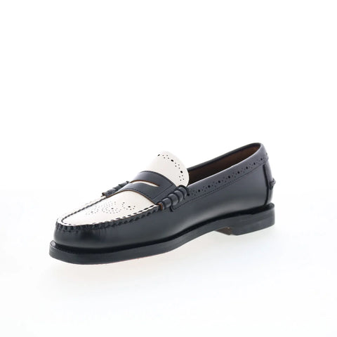 Sebago Dan Perf 73116CW-987 Womens Black Loafers & Slip Ons Penny Shoes