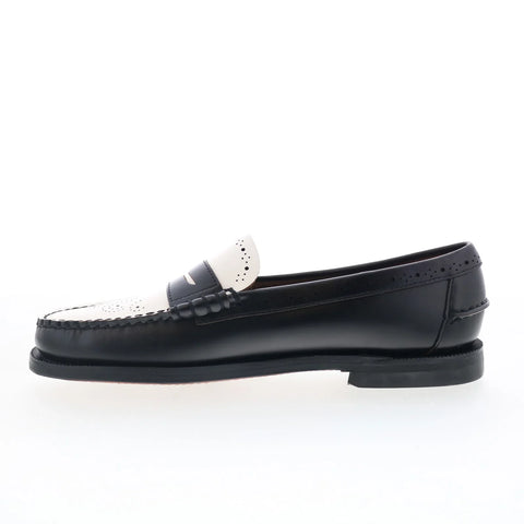 Sebago Dan Perf 73116CW-987 Womens Black Loafers & Slip Ons Penny Shoes
