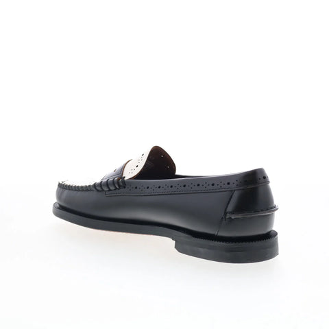 Sebago Dan Perf 73116CW-987 Womens Black Loafers & Slip Ons Penny Shoes