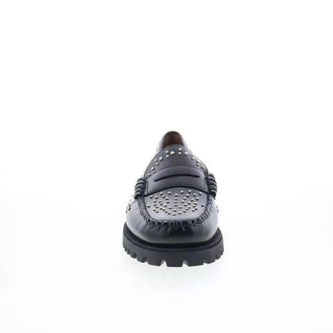 Sebago Dan Lug Studs 731278W-902 Womens Black Loafers & Slip Ons Penny Shoes
