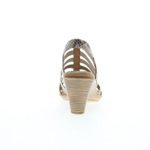 Softspots Naples 7337855 Womens Brown Nubuck Slip On Heeled Sandals Shoes