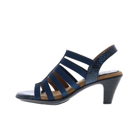 Softspots Naples 7337857 Womens Blue Nubuck Slip On Heeled Sandals Shoes