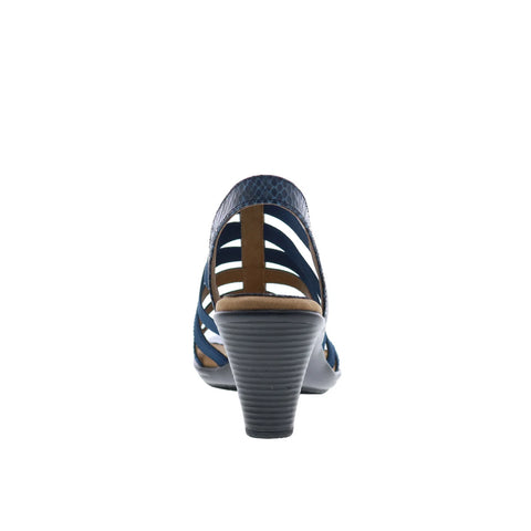 Softspots Naples 7337857 Womens Blue Nubuck Slip On Heeled Sandals Shoes