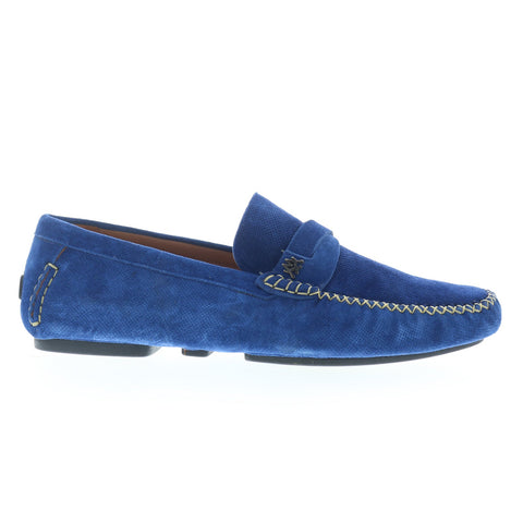 Mezlan English Suede Driver Loafer 7375 Mens Blue Suede Loafers Moccasin Shoes