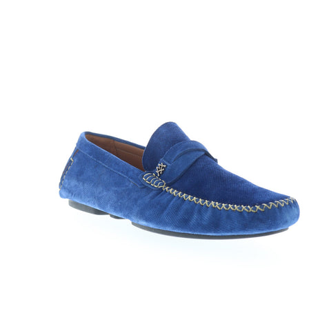 Mezlan English Suede Driver Loafer 7375 Mens Blue Suede Loafers Moccasin Shoes