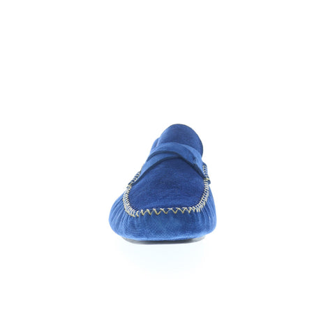 Mezlan English Suede Driver Loafer 7375 Mens Blue Suede Loafers Moccasin Shoes