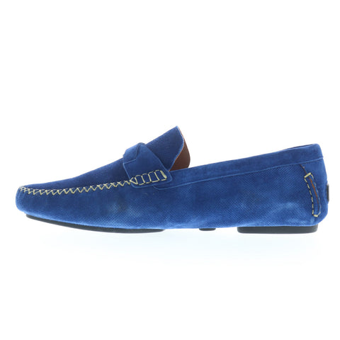 Mezlan English Suede Driver Loafer 7375 Mens Blue Suede Loafers Moccasin Shoes