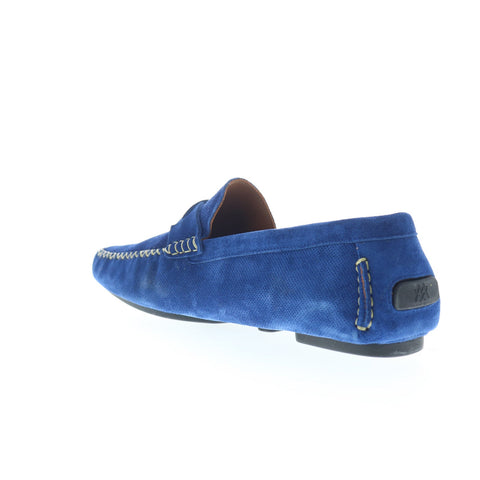 Mezlan English Suede Driver Loafer 7375 Mens Blue Suede Loafers Moccasin Shoes