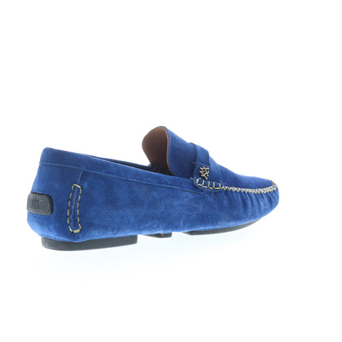 Mezlan English Suede Driver Loafer 7375 Mens Blue Suede Loafers Moccasin Shoes