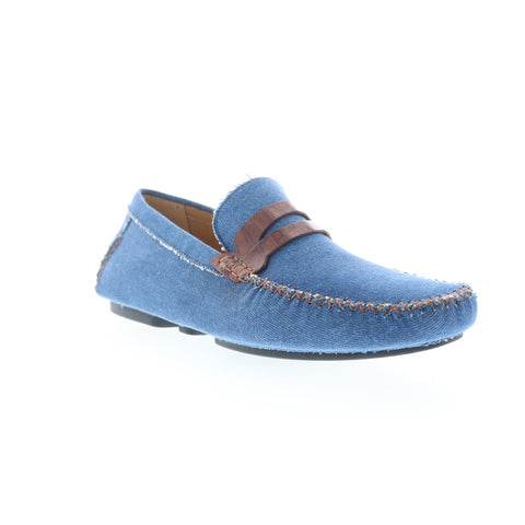 Mezlan Jean Sport Crocodile Driver Loafer Mens Blue Loafers Moccasin Shoes